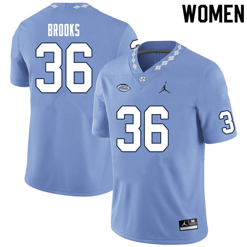 Women #36 Jalen Brooks North Carolina Tar Heels College Football Jerseys Sale-Carolina Blue